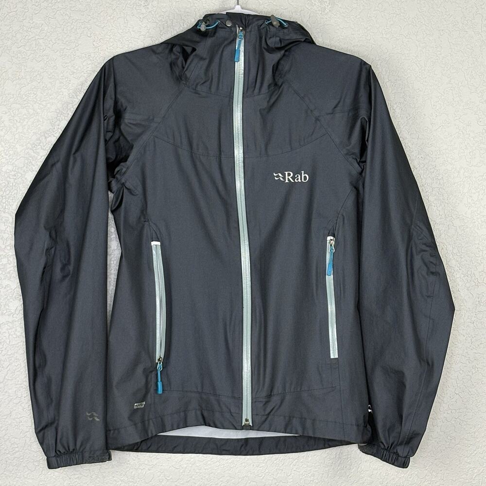 Rab Women’s Atmos Rain Jacket Packable Lightweight Outdoor Gray Size S